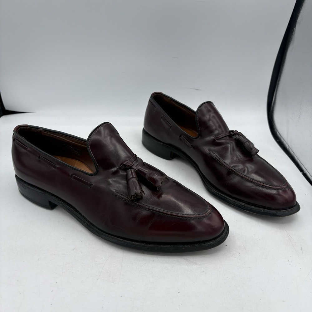 Allen Edmonds Dress Shoes Mens Size 9 Saratoga Burgundy Leather Tassel Loafers